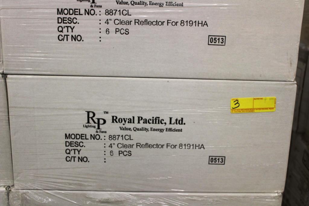 PALLET OF APPROX. 252 ROYAL PACIFIC LTD. LIGHTING HARDWARE