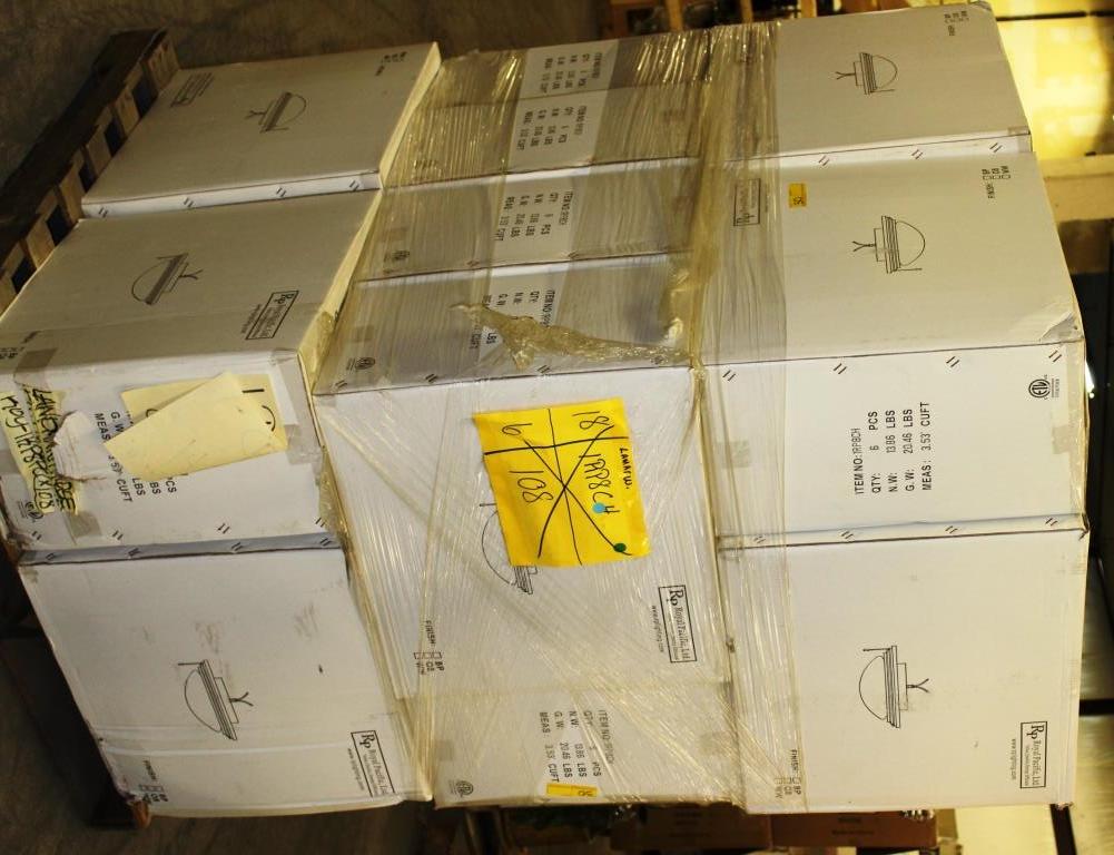 PALLET OF 18 BOXES OF ROYAL PACIFIC LTD. LIGHTING HARDWARE