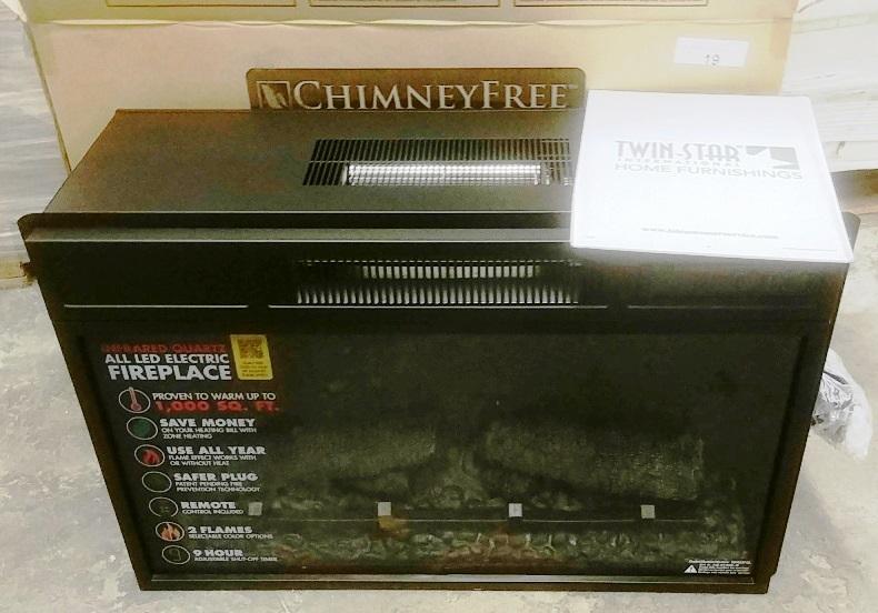 LOT OF 2 NEW CHIMNEYFREE TWIN-STAR INFRARED ELECTRIC FIREPLACE INSERTS