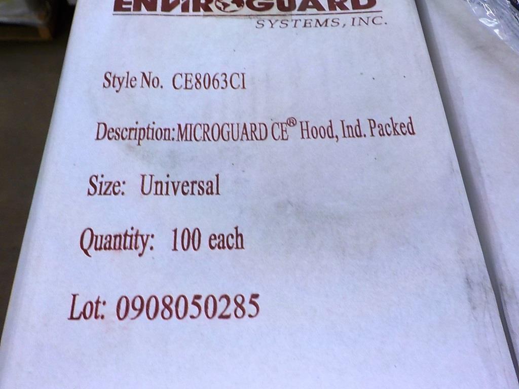 PALLET OF 45 BOXES OF INTERNATIONAL ENVIROGUARD MICROGUARD HOODS UNIVERSAL