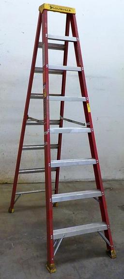 LOUISVILLE 8FT RED FIBERGLASS LADDER