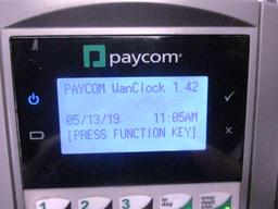 LOT OF 4 PAYCOM TIME CLOCK UNITS WITH FINGERPRINT SCANNER AND BILL CHANGER