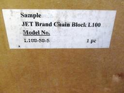 JET L-100-50 SAMPLE 1/2 TON CHAIN HOIST WITH BOX AND MANUAL