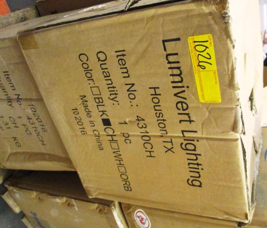 PALLET OF MISC. LIGHT FIXTURES: LUMIVERT, SEA GULL LIGHTING, PROGRESS, FEISS & MORE