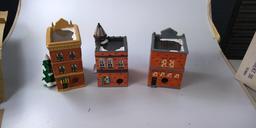 LOT OF 3 DEPT. 56 SNOW VILLAGE: TOY SHOP, APOTHECARY & CORNER STORE