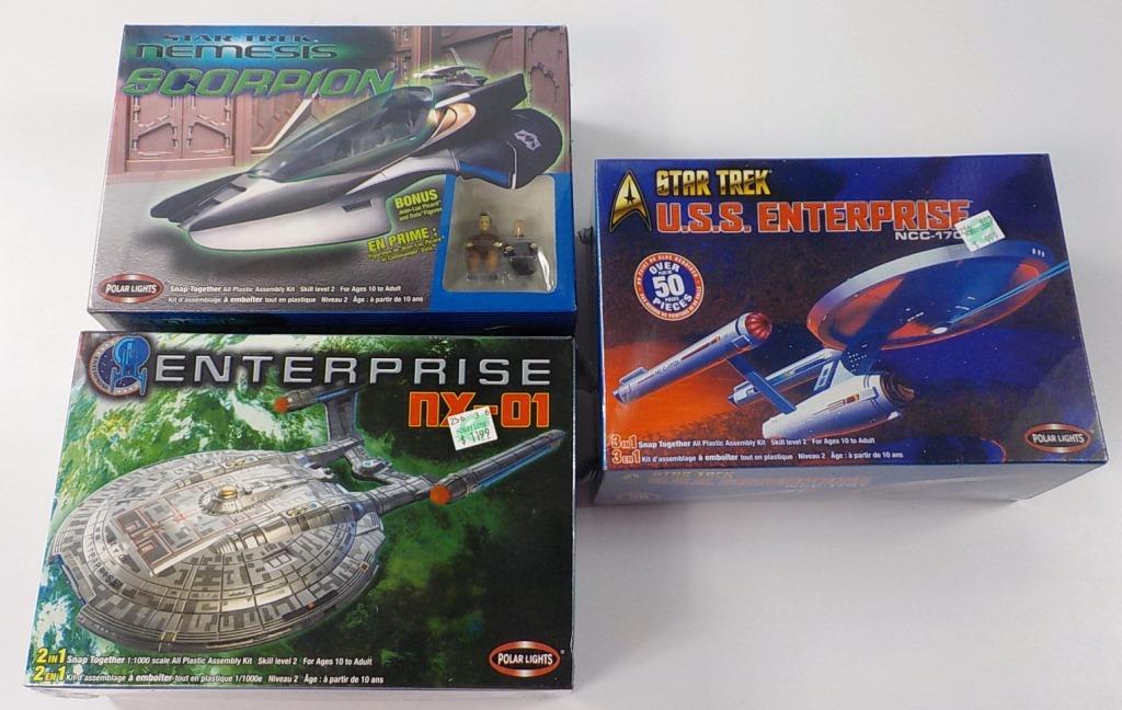 3 NEW POLAR LIGHTS STAR TREK MODEL KITS