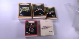 LOT OF 5 HALLMARK KEEPSAKE STAR TREK NEXT GENERATION ORNAMENTS