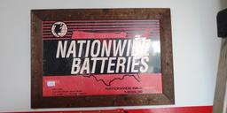 WOOD FRAMED NATIONWIDE BATTERIES SIGN