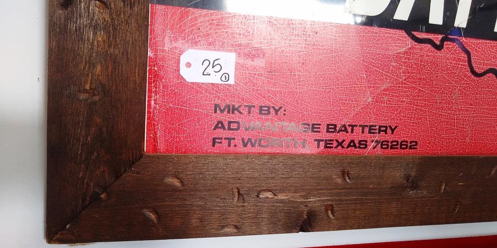 WOOD FRAMED NATIONWIDE BATTERIES SIGN