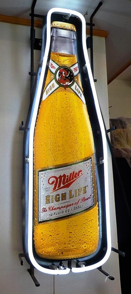 MILLER HIGH LIFE NEON BEER BOTTLE SIGN