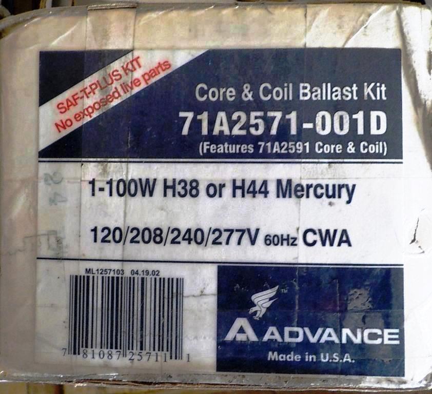 SMALL PALLET OF ADVANCE BALLASTS, TRANSFORMERS AND INGITORS