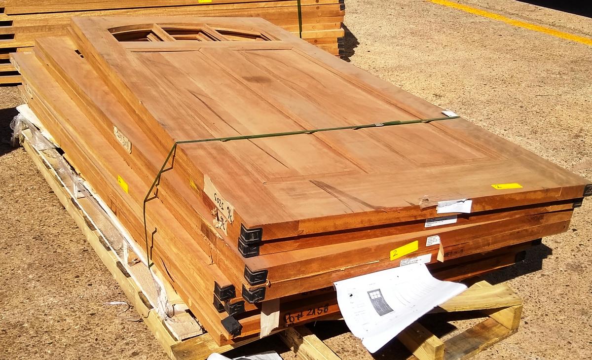 PALLET OF 9 BRAZILIAN MAHOGANY DOORS 42" x 95-1/4"