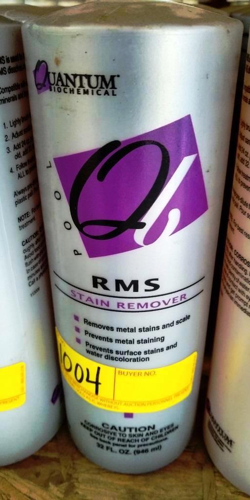 LOT OF QUANTUM BIOCHEMICAL RMS POOL STAIN REMOVER AND PH DOWN