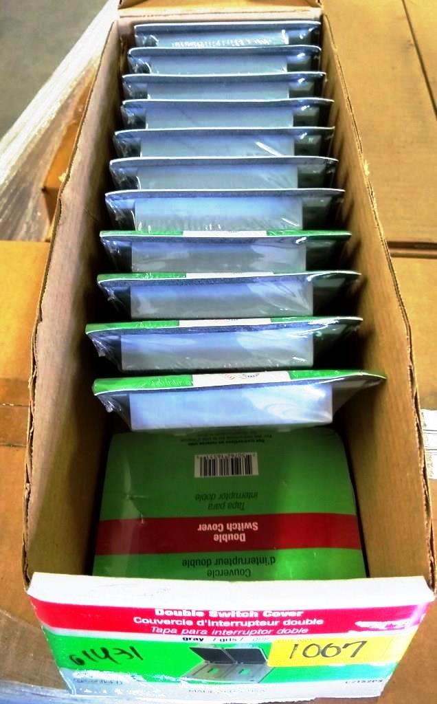 LOT OF 57 NEW GREENFIELD C2TS2PS DOUBLE SWITCH COVERS - WEATHERPROOF - GRAY