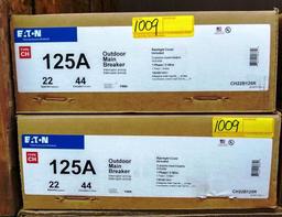 2 NEW EATON CH22B125R OUTDOOR MAIN BREAKERS 125A