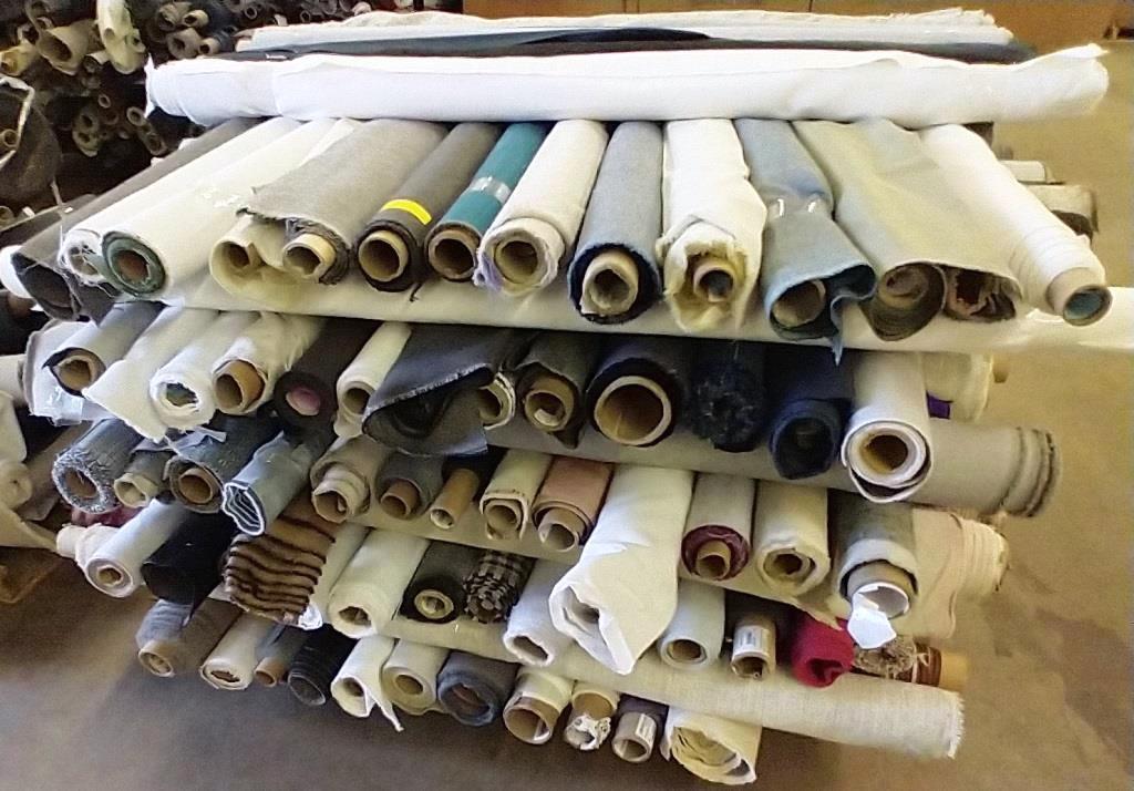 APPROX. 125 PARTIAL ROLLS OF UPHOLSTERY FABRIC