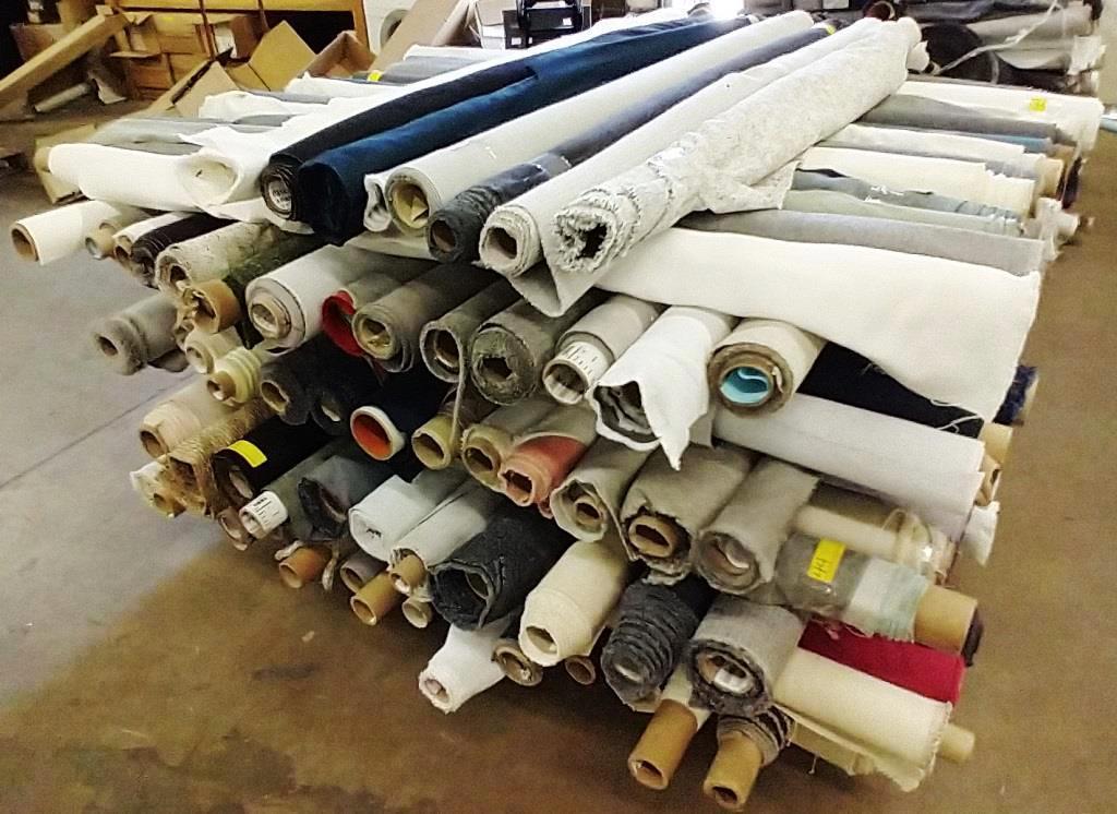 APPROX. 125 PARTIAL ROLLS OF UPHOLSTERY FABRIC