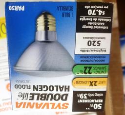 LOT OF SYLVANIA BULBS AND LED RECESSED KITS