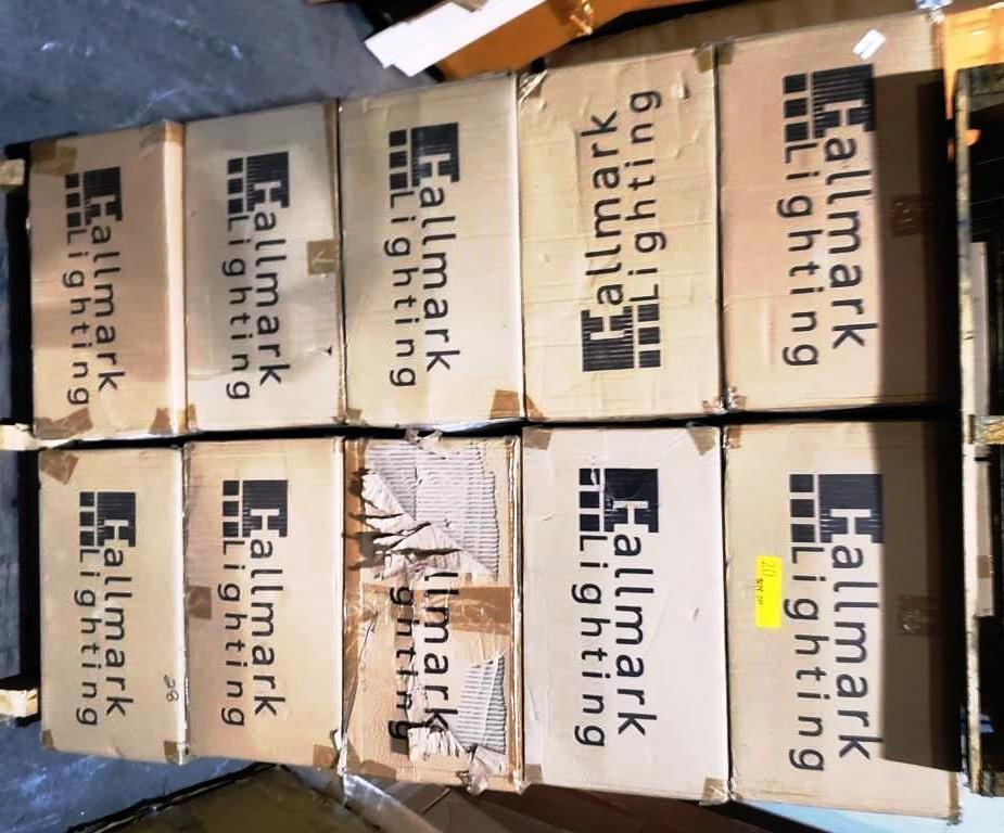 PALLET OF 20 NEW HALLMARK LIGHT FIXTURES