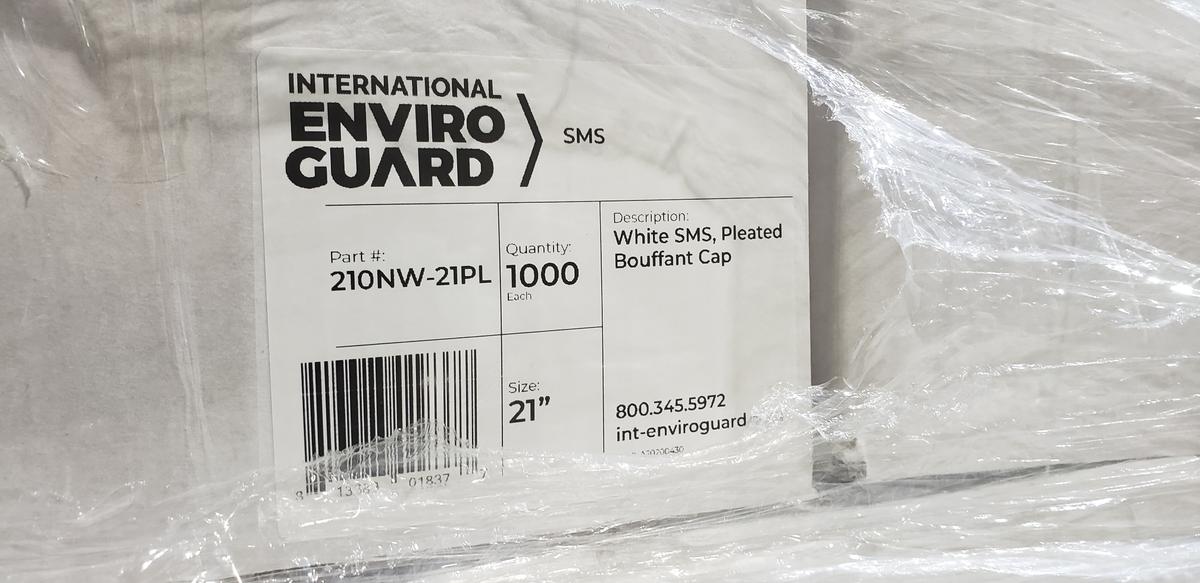 PALLET OF 55 BOXES OF ENVIROGUARD PLEATED CAPS