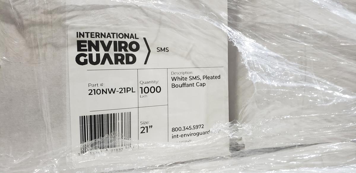 PALLET OF 54 BOXES OF ENVIROGUARD PLEATED CAPS