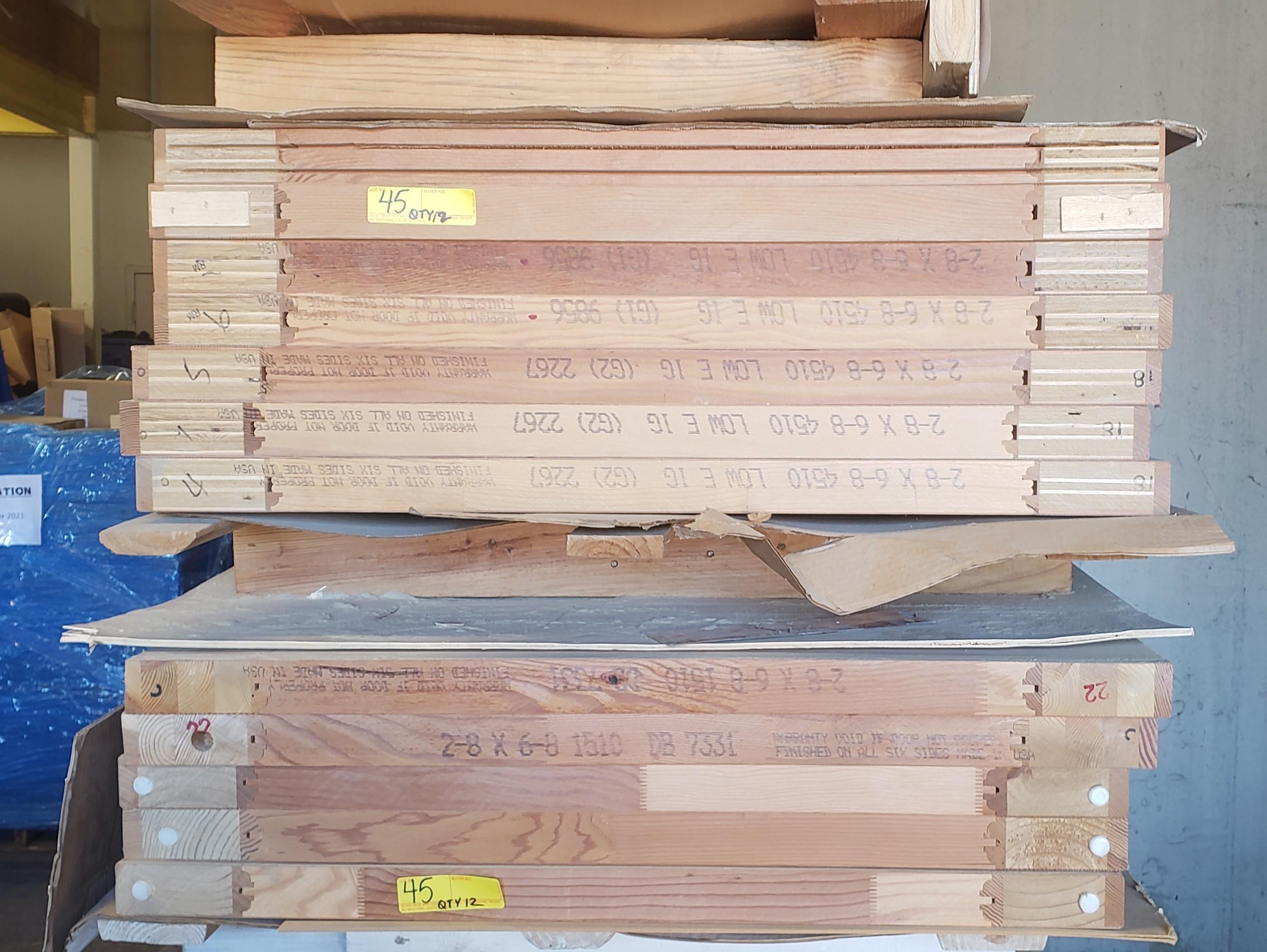 LOT OF 12 NEW WOOD DOORS