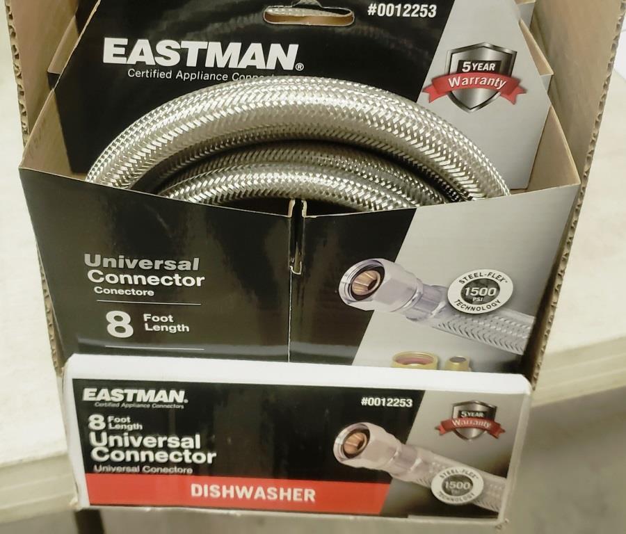 LOT OF 12 NEW EASTMAN 8FT DISHWASHER CONNECTORS