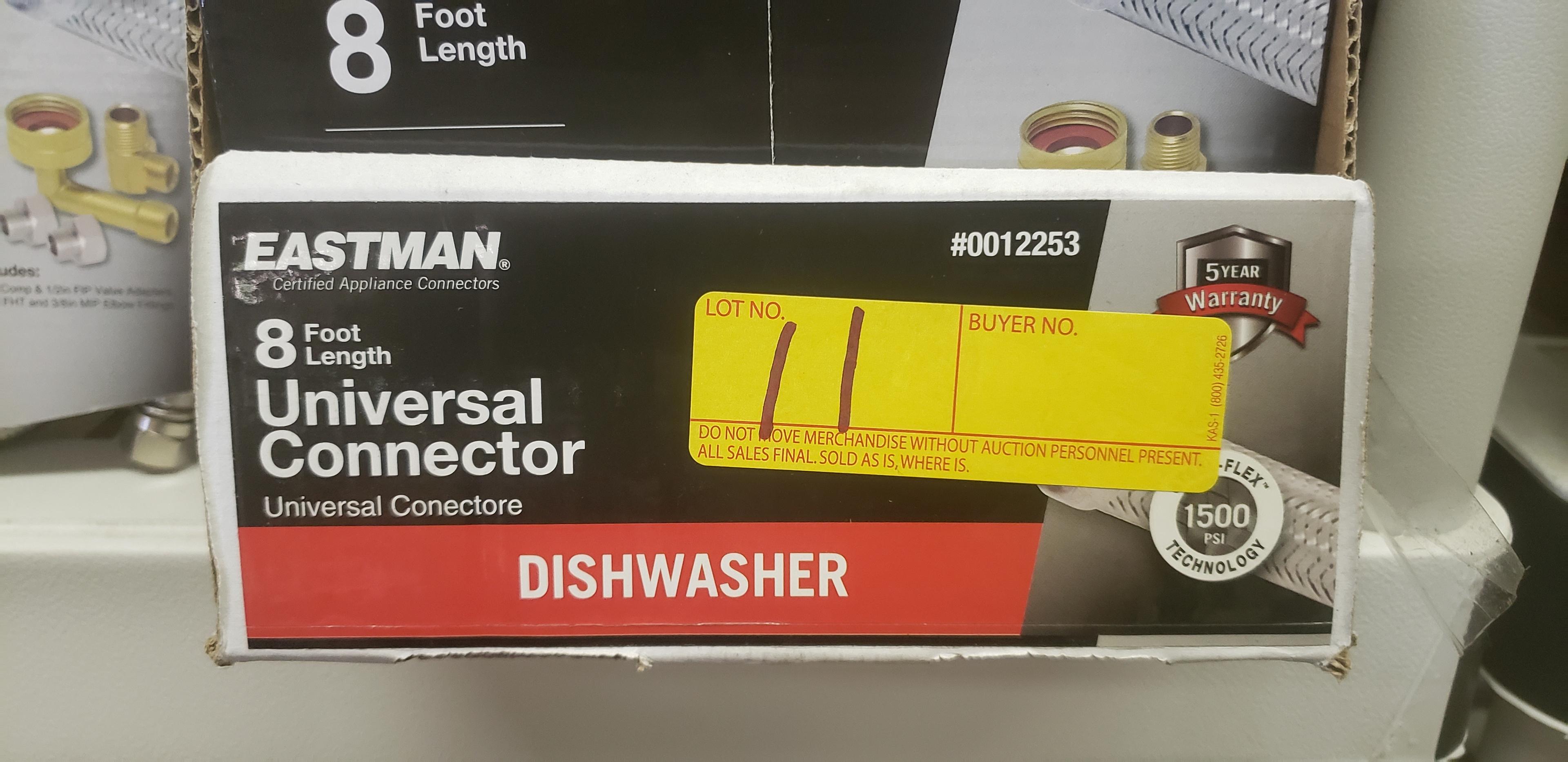 LOT OF 12 NEW EASTMAN 8FT DISHWASHER CONNECTORS