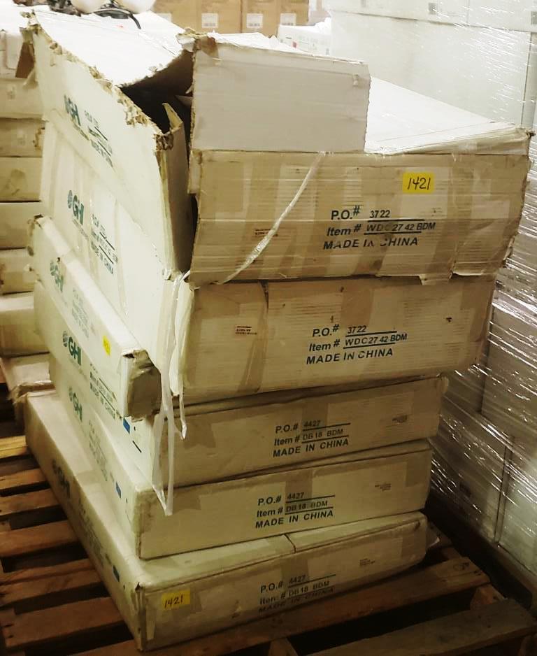 PALLET OF 6 BOXES NEW GHI CABINETS