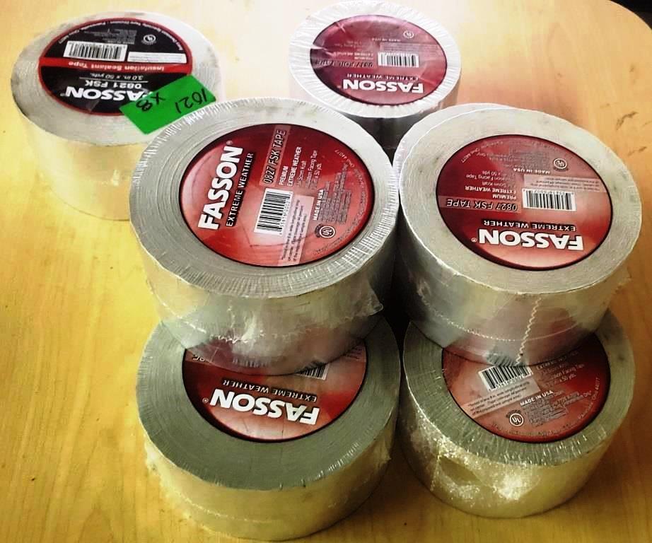 LOT OF 6 NEW ROLLS FASSON FOIL & SEALANT TAPE