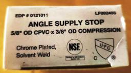 LOT OF 50 NEW WATTS LEAD-FREE ANGLE SUPPLY STOPS LF892403 CHROME PLATED SOLVENT WELD