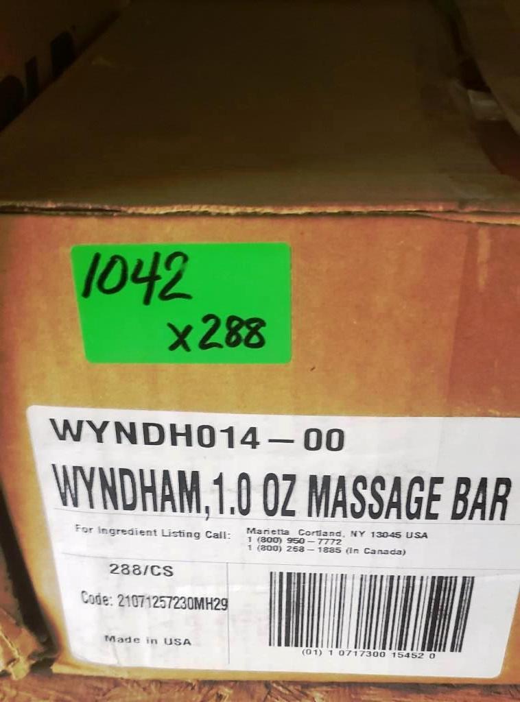 BOX OF 288 NEW WYNDHAM REFRESHING MASSAGE SOAP BARS