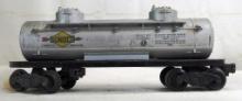 USED LIONEL SILVER SUNOCO TANKER CAR - STAMPED 6465 ON THE BOTTOM