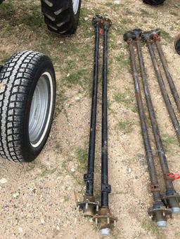 2 pc 74 1/2" Axle, 5 Bolt, No Brakes