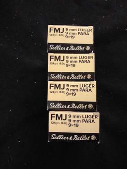 50rds Sellier & Bellot 9mm 124gr FMJ