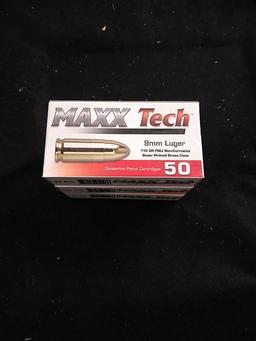 50rds Maxxtech 9mm Luger 115gr FMJ