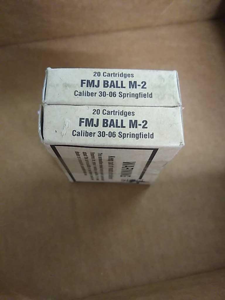 20rds 30-06 Springfield FMJ Ball M-3