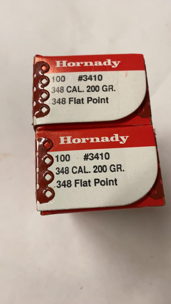 200ct Hornady 348cal 200gr Flat Point Bullets