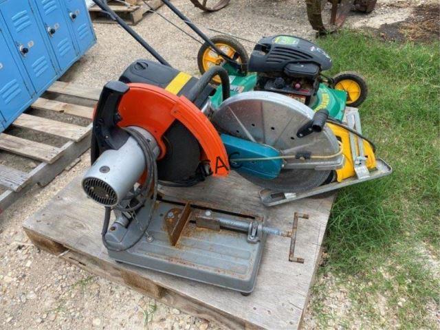 Pallet w/4 Saws & Weed Eater 22" Lawn Mower