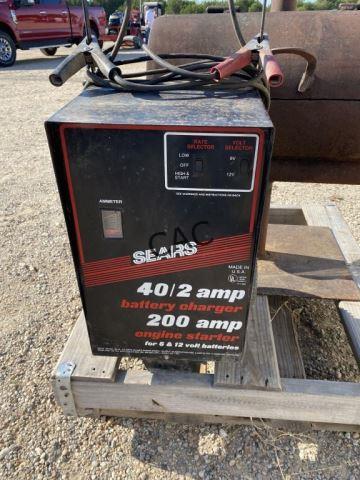 Small BBQ Pit & Sears 40/2amp Battery Charger