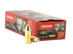 50rds Norma 9mm Luger 115gr FMJ