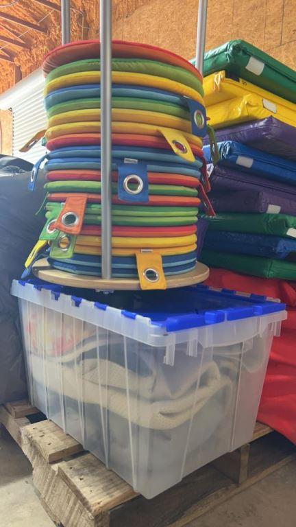 Pallet Lot of Costumes, Sleep Mats, Christmas Tree