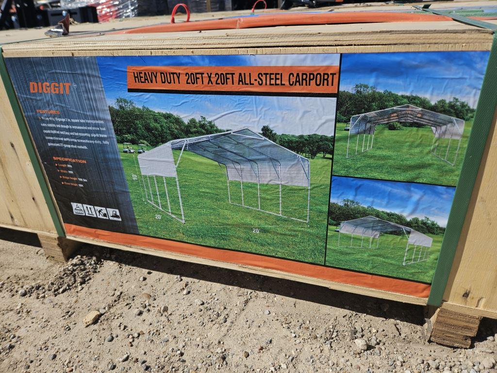 NEW 20'X20' All Steel Carport in Crate