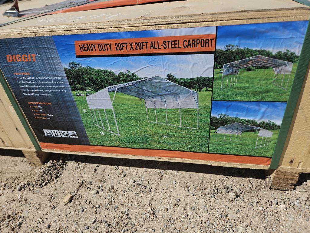 NEW 20'X20' All Steel Carport in Crate