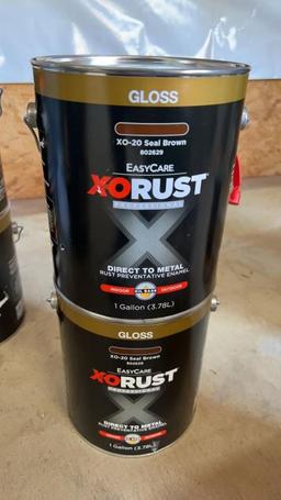 Lot of 2 - 1Gal X-O Rust Seal Brown Gloss Paint