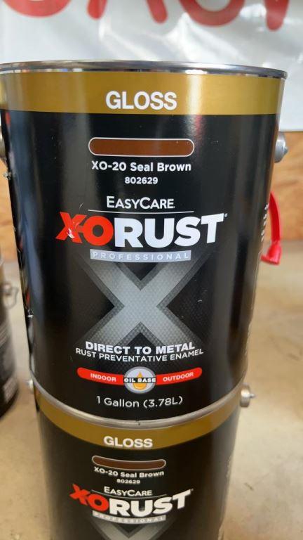 Lot of 2 - 1Gal X-O Rust Seal Brown Gloss Paint