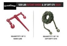 NEW 10pc 9200lb Chains and Boomers