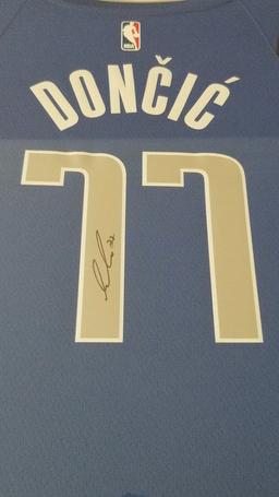 Luca Doncic Signed & Framed Mavericks Jersey