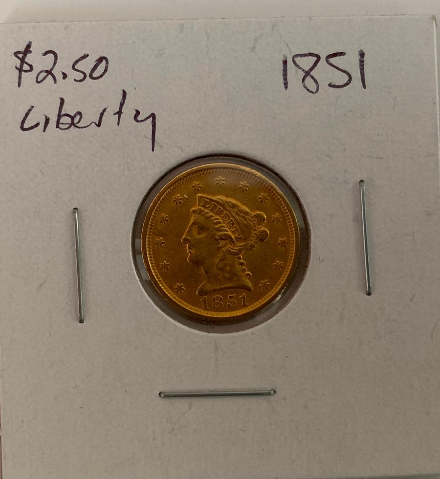 1851  $2.50 Liberty gold piece