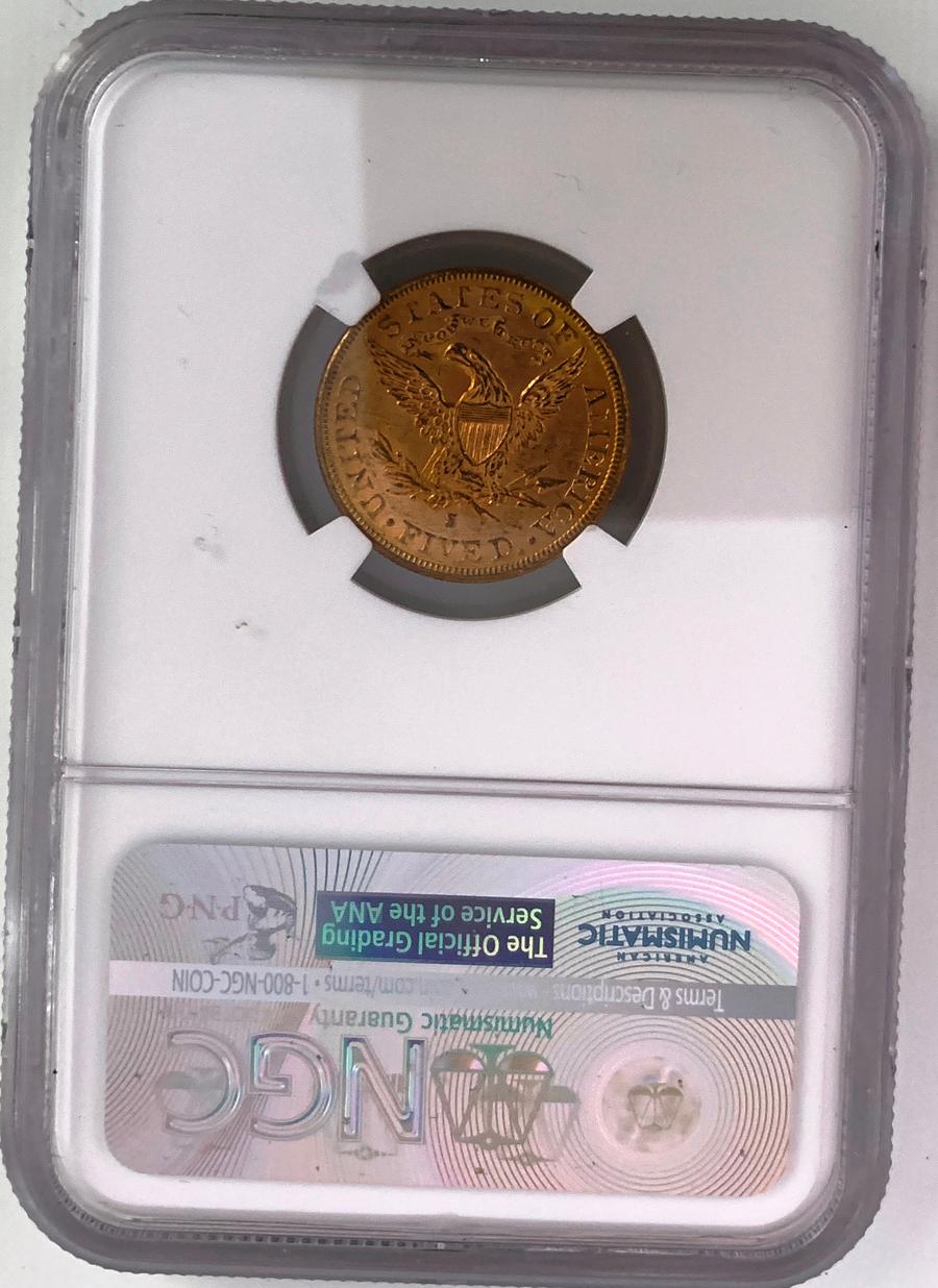 1887  $5 gold piece